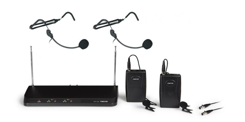 Double boîtier microphone sans fil VHF-Récepteur compact VHF 174 à  194 MHz.  