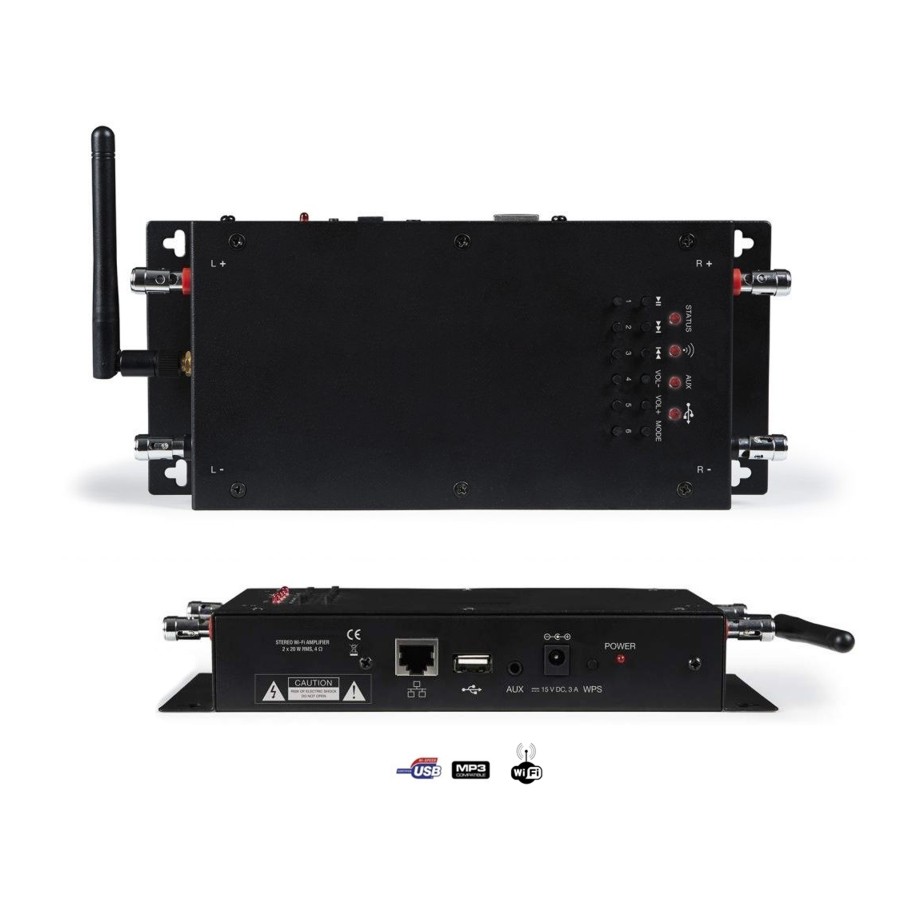  Amplificateur Wi-Fi stéréo. Système audio multiroom. Lecteur USB MP3  2 x 40/20W