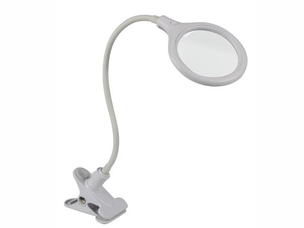LAMPE-LOUPE LED AVEC PINCE - 5 DIOPTRES - 6 W - 30 LEDs - BLANC