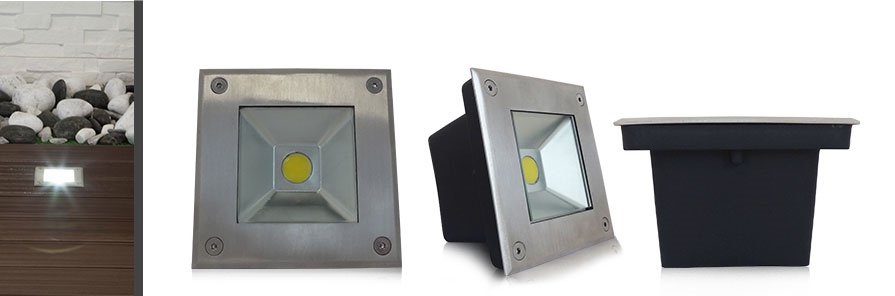 ETNA CARRE SPOT ENCASTRABLE SOL 5W 4000K IP67 INOX 304