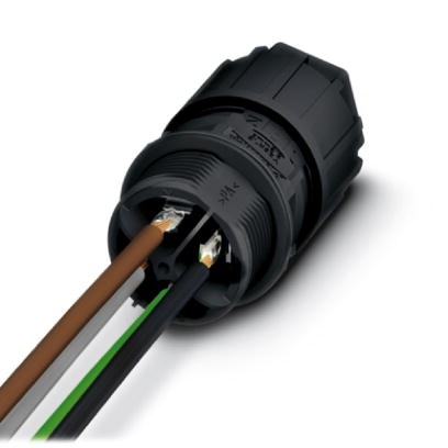  Traversée de paroi Quickon 3 pôles PE, 1,0 mm - 2,5mm² / 690 V / 20 A, avec écrou Quickon