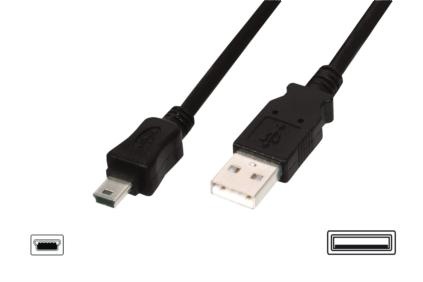 CORDON USB A-MINIB 5PIN MALE/MALE 1.8M