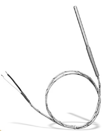 Thermocouple J Ø6mm Lg Ut 50mm RESSORT CABLE SOIE VERRE TRESSE INOX Lg 2m