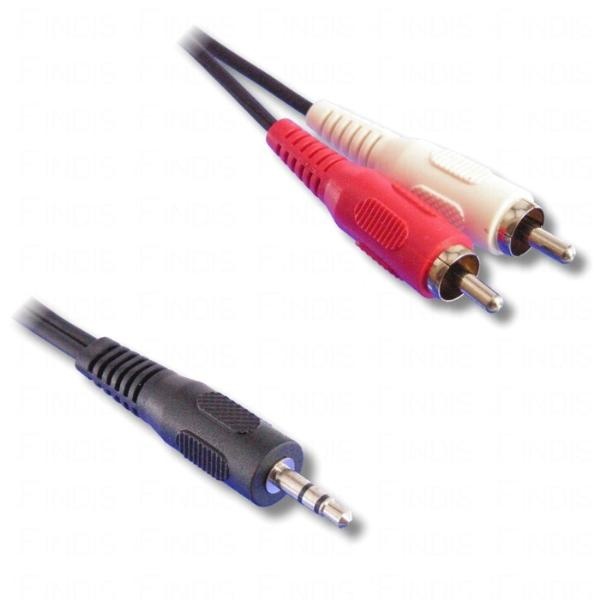 Jack 3,5 st.mâle/2xRCA mâle 10m00***blister***
