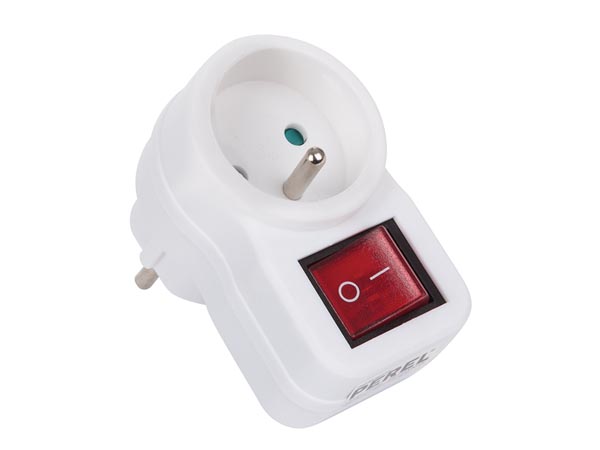 PRISE INTERMÉDIAIRE AVEC INTERRUPTEUR ON/OFF - 1 PRISE - TERRE FRANÇAISE