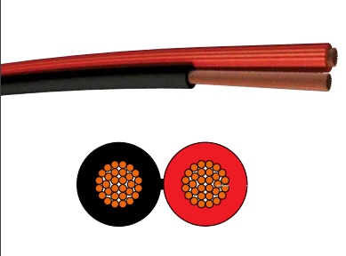 CABLE HP PLAT 2 x 1 MM2  PVC ROUGE / NOIR