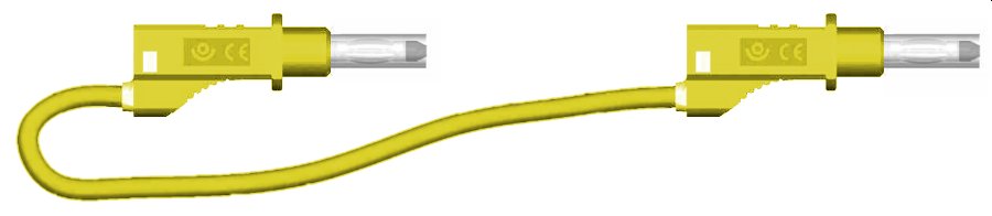 cordon sécu d4 rep.AR PVC 0.75mm² Lg 25cm jaune