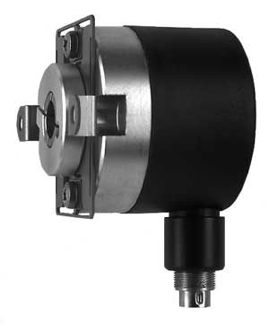 Codeur incrémental, Ø40 mm à axe creux traversant, alésage Ø6 mm, IP42, bague de serrage, résolution 500 imp/tour, sorties Totem