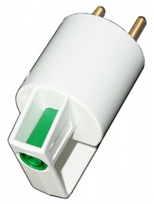 Adapt.f.mâle secteur FR (Terre) racc.femelle d4 vert