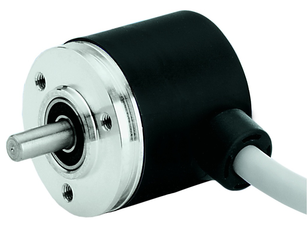 Codeur incrémental, Ø30 mm et axe Ø5 mm, IP64, résolution 500 imp/tour, sorties émetteur de ligne, alimentation 5 VDC, presse-ét