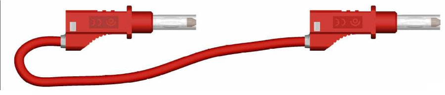 cordon sécu d4 rep.AR PVC 0.75mm² Lg 25cm rouge