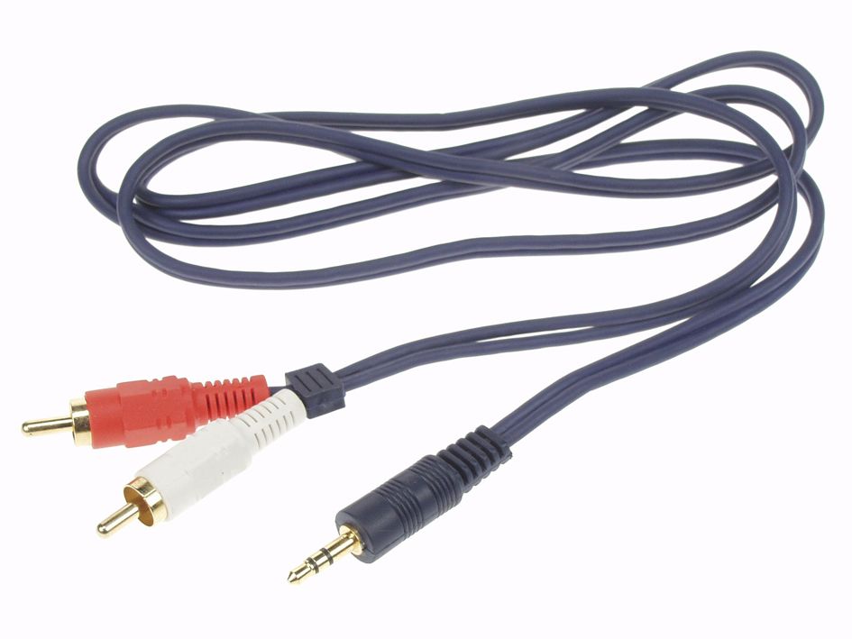 cf 1378-3785***CABLE AUDIO - JACK STEREO MALE 3.5mm VERS 2 x RCA MALE, 5m