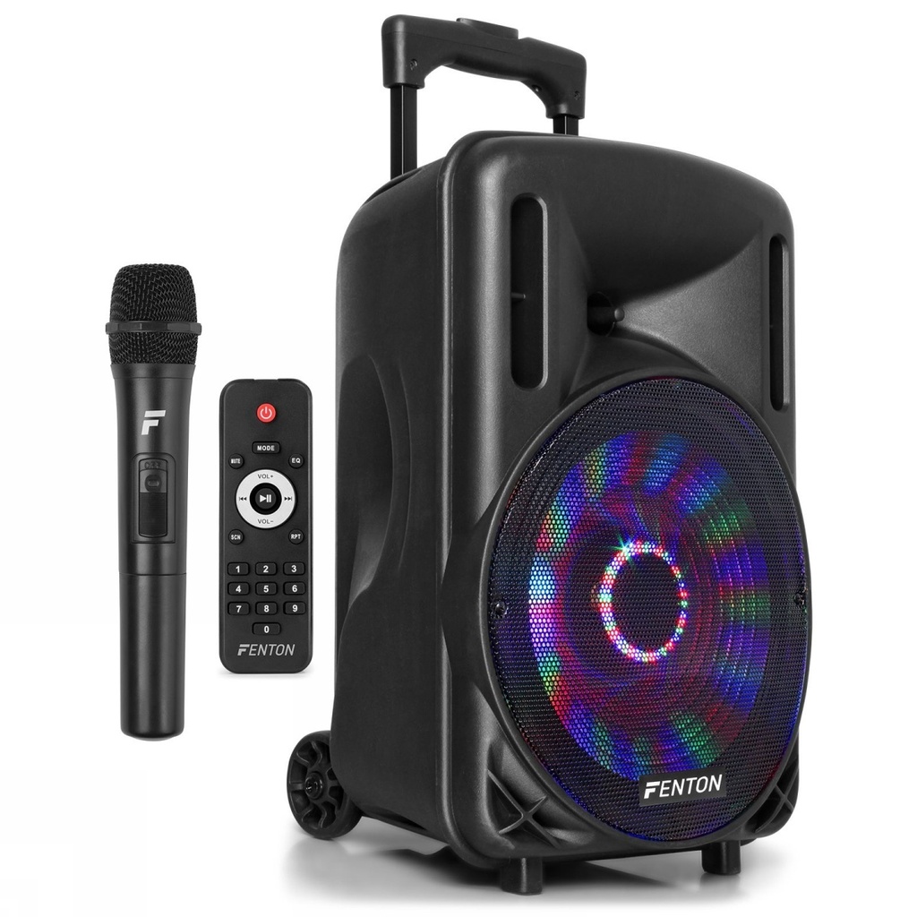 SONO PORTABLE SUR BATTERIE, 10" SD/USB/MP3/BT, 1 MICRO MAIN UHF, EFFET À LED - FT10LED 