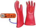 Gants isolants en Latex, classe 4 (36 000 VAC - 54 000 VDC) T 11, bord roulé. Norme EN 60903: 2003 (IEC 60903: 2014). Finition W