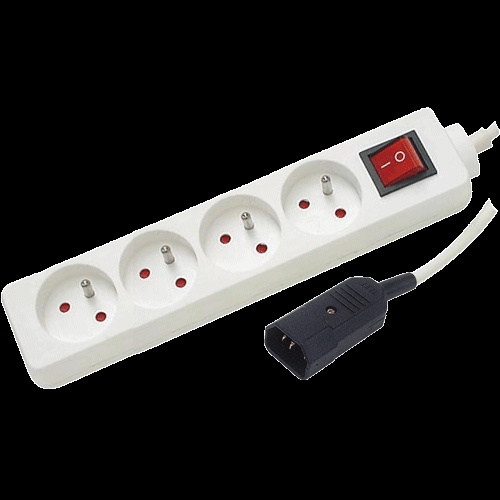 Multiprise 4 sorties FR (Entrée IEC C14) 10A