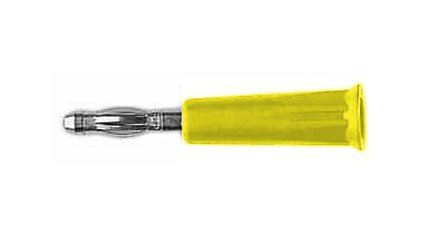 fiche mâle diam.4 à vis V. industrie jaune