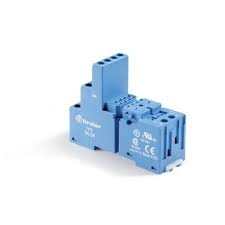 Support 10A 250V, température ambiante -40° à 70°C, pour série 5532, de couleur bleue, étrier métallique, bornes à vis, montage 