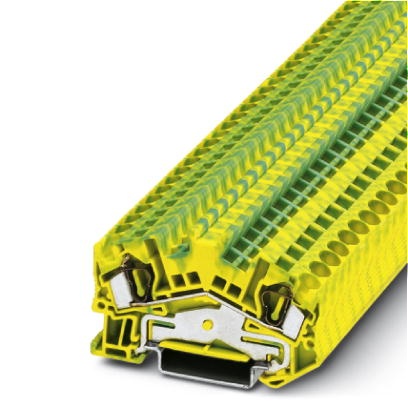 Bloc de jonction à ressort - vert/jaune pour conducteur de protection à pans inclinés - 4mm²
