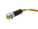 VOYANT LED JAUNE 12V - BOITIER CHROME