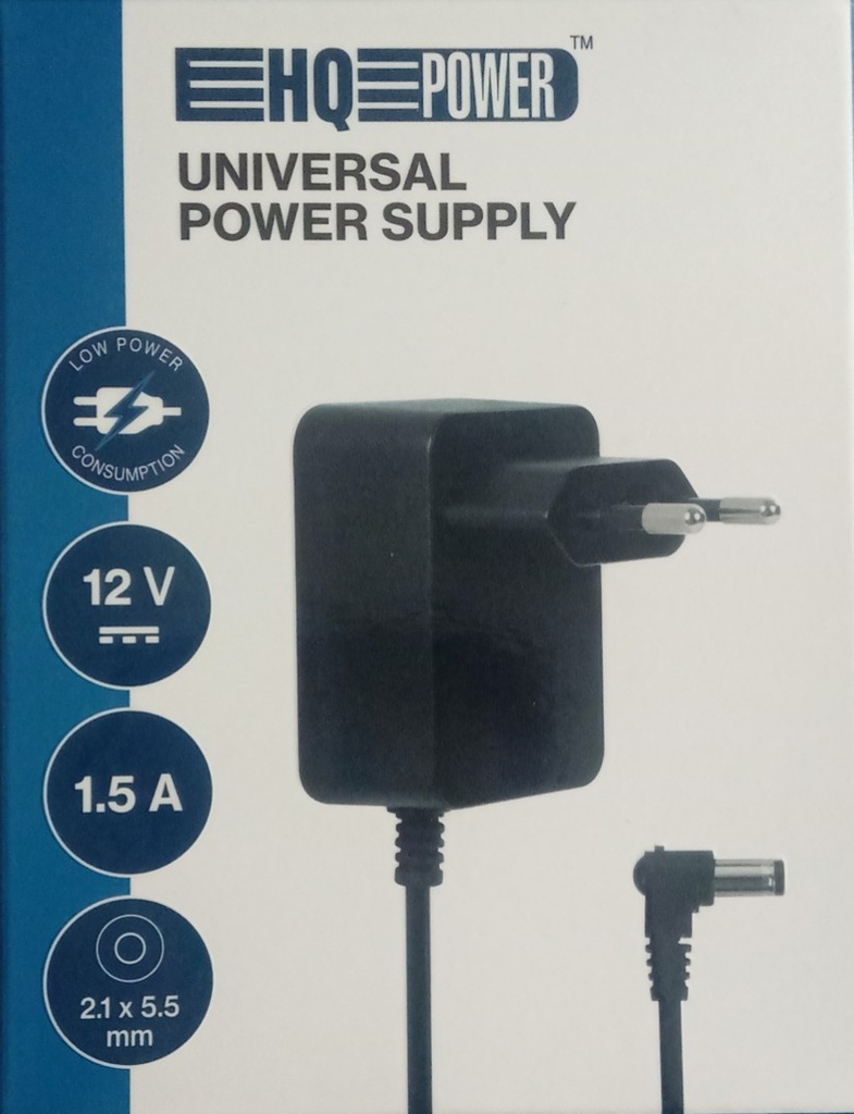 ALIMENTATION UNIVERSELLE - 12 VCC - 1.5 A - 18 W - CONNECTEUR (2.1 x 5.5 mm)