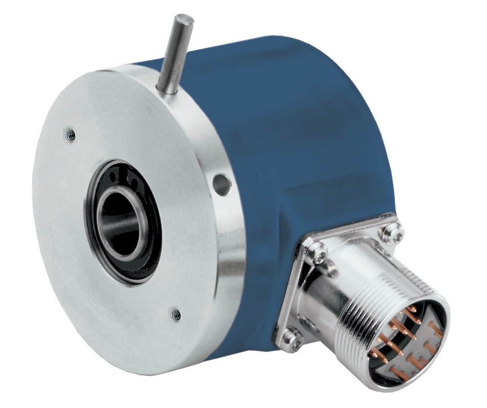 Codeur incrémental, Ø58 mm à axe creux traversant, alésage Ø12 mm, IP54, pige 9,5 mm, résolution 360 imp/tour, étage de sortie u