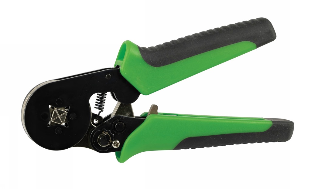 Pince à sertir à cliquet automatique pour embouts de câblage, capacité 0,2 à 10 mm2. 4 mors, sertissage carré, manches bimatière