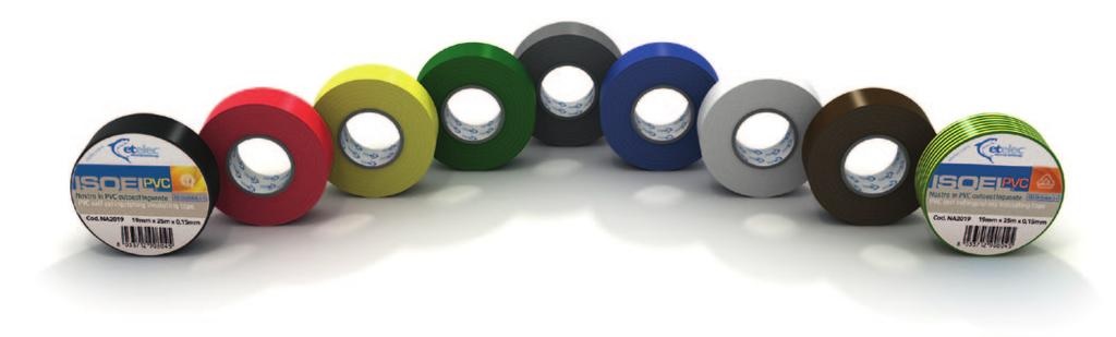 Ruban adhésif isolant PVC, Ep. 0,15 mm, 15 mm x 10 m, assortis , auto extinguible, conforme à EN60454-3-1, utilisation 0 +105°C,