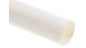 Gaine thermorétractable à paroi fine, barre de 1 m, rétreint 2:1, diam. 12,7/6,4 mm, blanc. Polyoléfine réticulée, RoHS 2, sans 