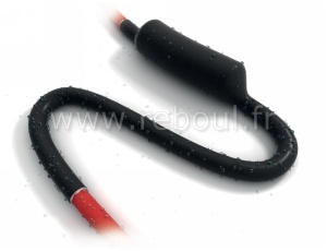 Gaine thermorétractable haute flexibilité avec adhésif. Barre de 1.20 m, retreint 4:1, épaisseur 1.4 mm, diam. 12/3 mm, noir. Po