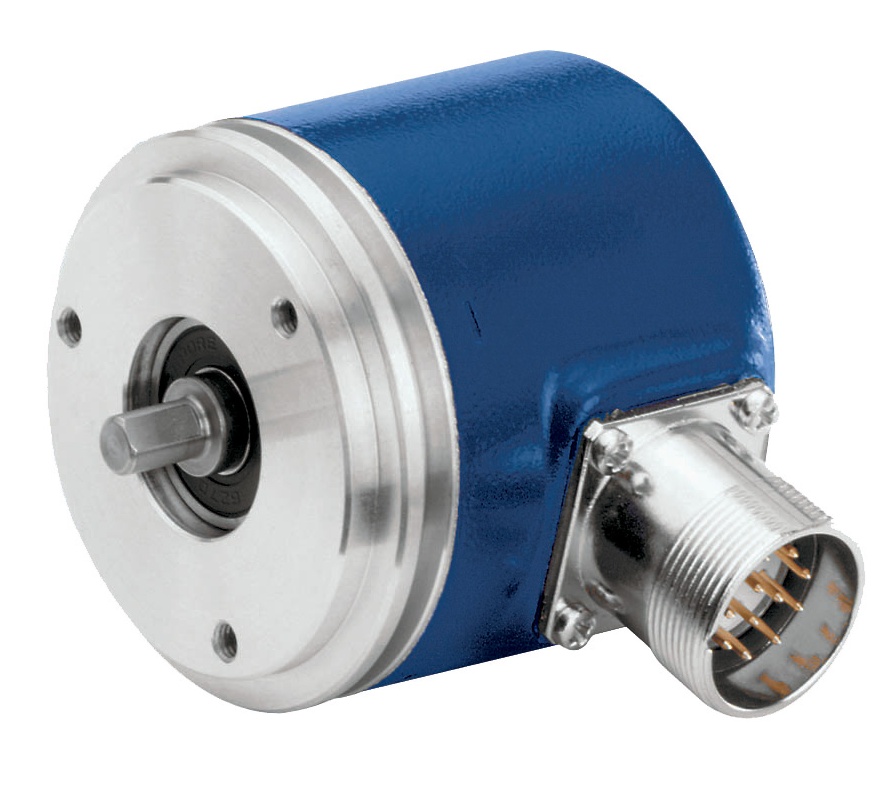 Codeur incrémental, Ø58 mm à bride synchro et axe Ø6 mm, IP54, résolution 1000 imp/tour, étage de sortie universel, alimentation