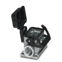 Embase en saillie avec couvercle B6, avec étrier longitudinal, Matériau: Aluminium coulé sous pression, couvercle de protection: