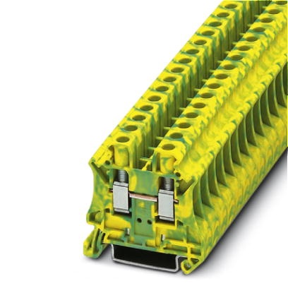 Bloc de jonction vert/jaune à vis pour conducteur de protection - 6mm²