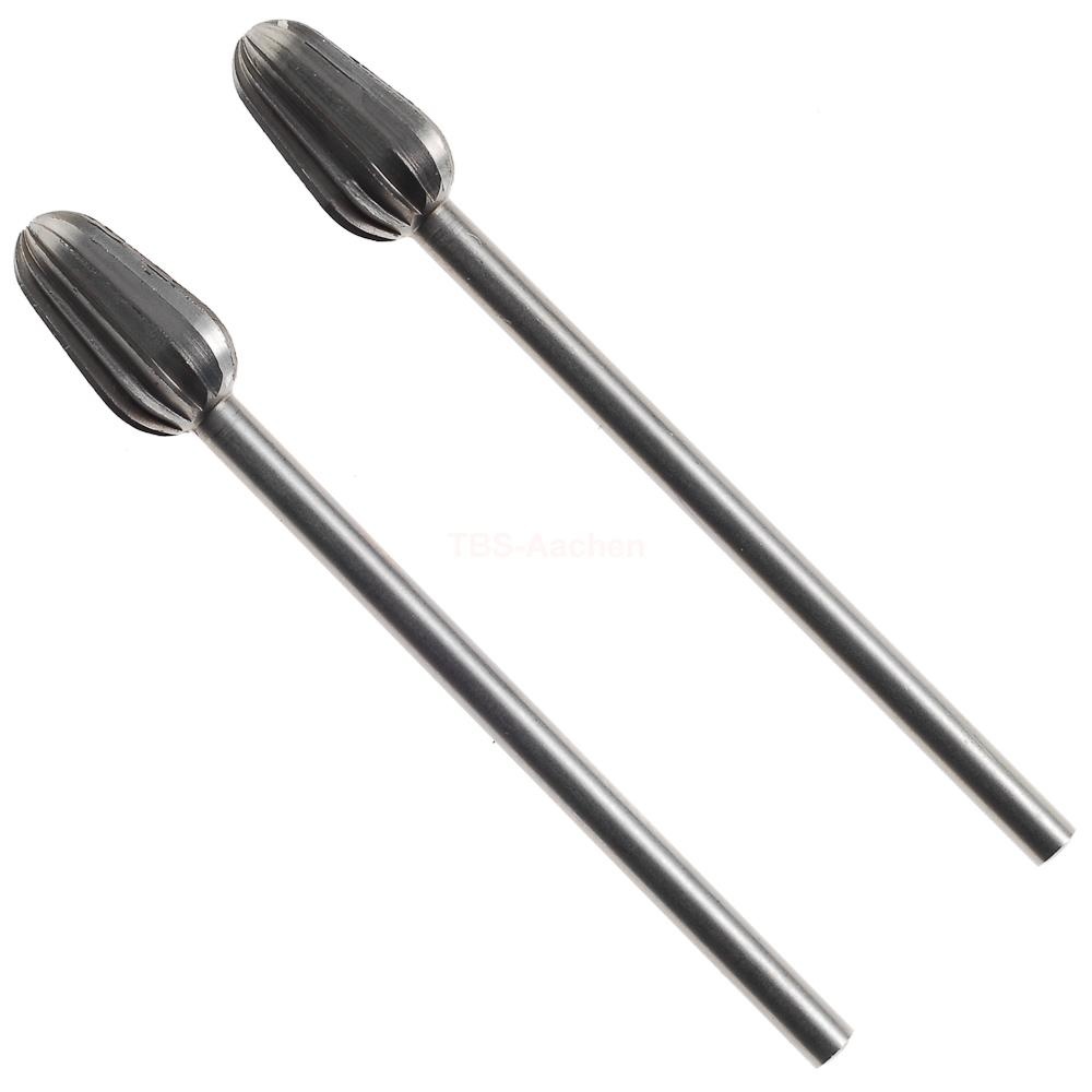 Fraise embout en acier wolfram-vanadium cône Ø 6 mm, 2 pièces