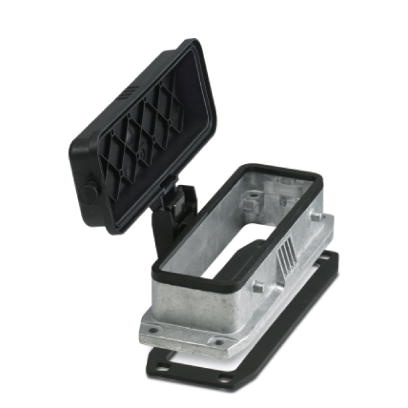 Embase HEAVYCONNEC, B24, pour verrouillage transversal, avec couvercle de protection en plastique, aluminium résistant à l'eau d