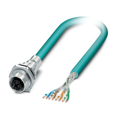 CONNEC+ circulaire M5 - M12  - Connecteur mâle M12  - Conn. fem. M12, mont. face arr., blindé