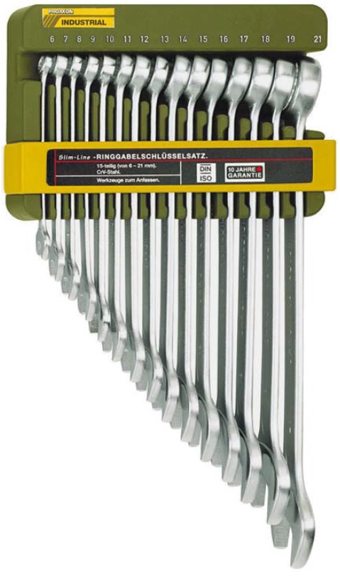 Jeu de clés mixtes à fourche et polygonale SlimLine, 6 - 21 mm (15 pièces)