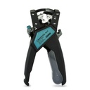 Outil pour le traitement des embouts de 0,5 mm² à 2,5 mm², conformément à la norme DIN 46228-4, équipé d'un dispos