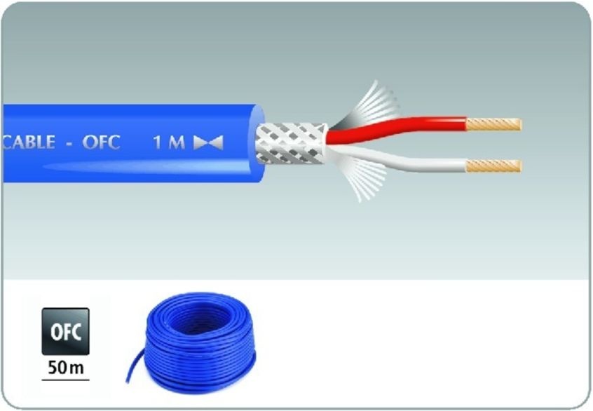  CABLE MICRO BLINDÉ 2C BLEU
