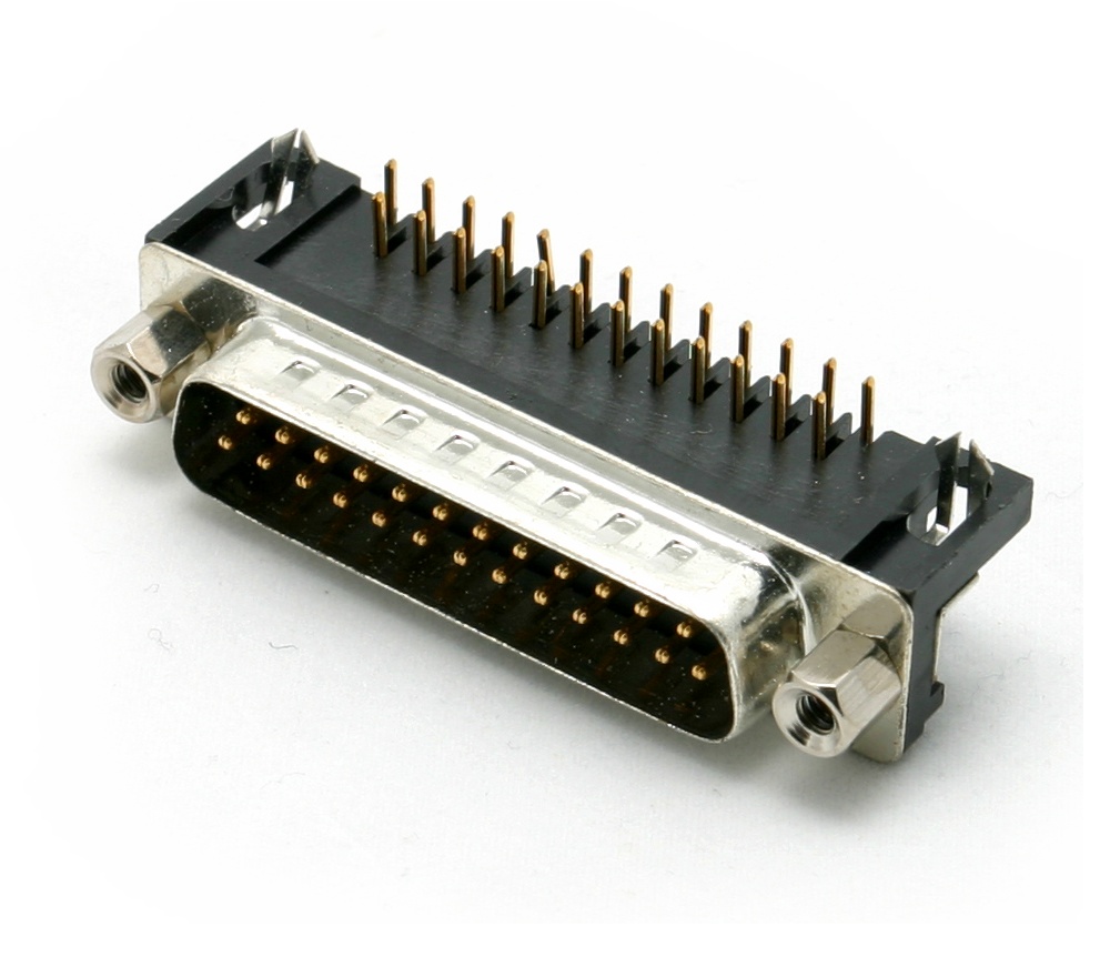 CONNECTEUR SUB-D 25B MALE COUDE CI + VERROU. VIS