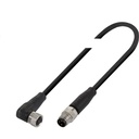 cordon M8 mâle droit M8 femelle coudé 3 pôles 2m