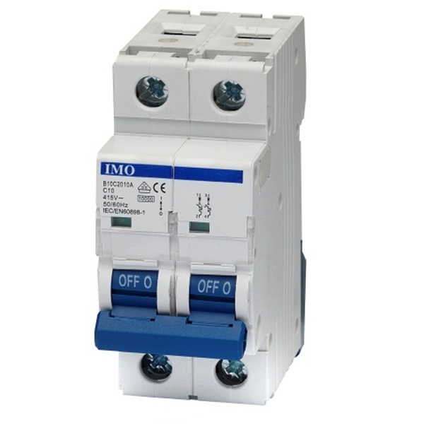 Disjoncteur, 10kA, courbe D, 2 Pôles, 2 A