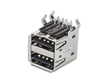 USB A FEMELLE, DOUBLE CONNECTEUR 90°, POUR CI