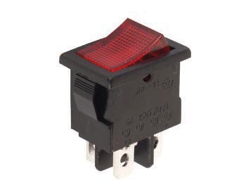 INTERRUPTEUR DE PUISSANCE A BASCULE 5A-250V SPST ON-OFF - AVEC TEMOIN NEON ROUGE