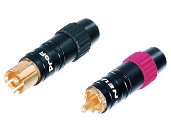 NEUTRIK - CINCH (PAIRE), DORÉ, BROCHE MASSIVE, POUR CÂBLE DE 3 - 7.3mm