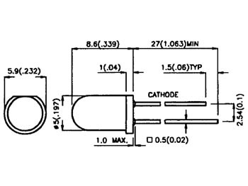 LED CLIGNOTANTE VERTE DIFFUSANTE 5mm
