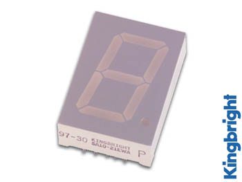 AFFICHEUR 7 SEGMENTS 25mm CATHODE COMMUNE - SUPER VERT